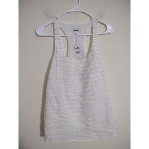 NWT Express Pink And White Striped Tank‎ Medium Lightweight Classic Basic